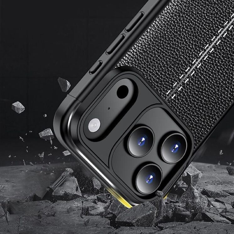 Захисний чохол Deexe Leather Cover для Apple iPhone 17 Pro Max - Black: фото 5 з 6