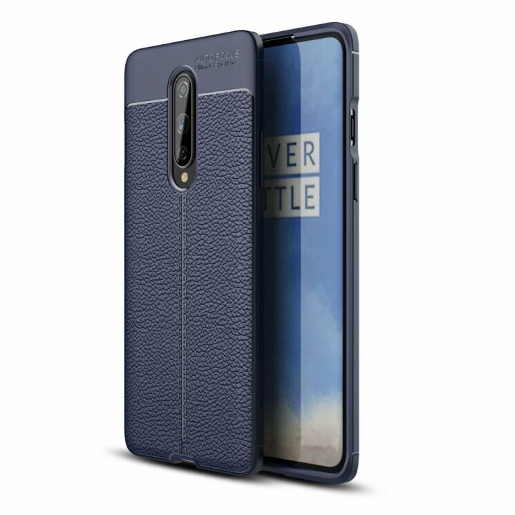 Захисний чохол Deexe Leather Cover для OnePlus 8 - Blue: фото 1 з 11