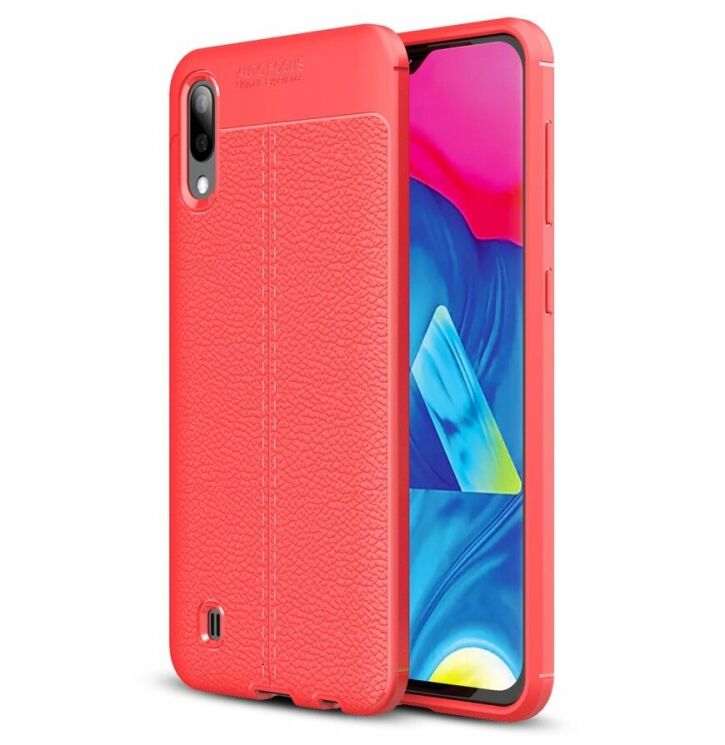 Защитный чехол Deexe Leather Cover для Samsung Galaxy M10 - Red: фото 1 из 11