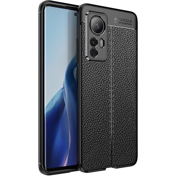 Защитный чехол Deexe Leather Cover для Xiaomi 12 / 12X - Black: фото 1 из 6