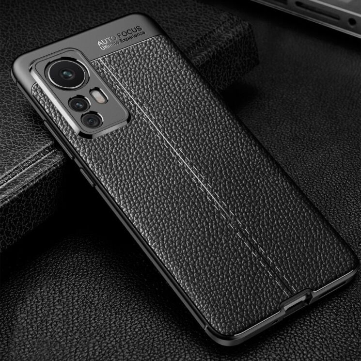 Защитный чехол Deexe Leather Cover для Xiaomi 12 / 12X - Black: фото 2 из 6