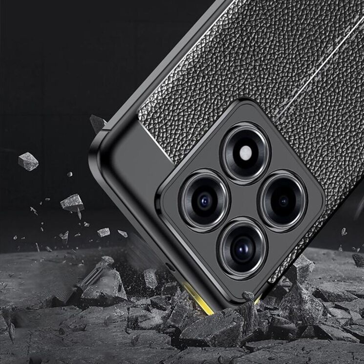 Защитный чехол Deexe Leather Cover для Xiaomi 14T Pro - Black: фото 3 из 6