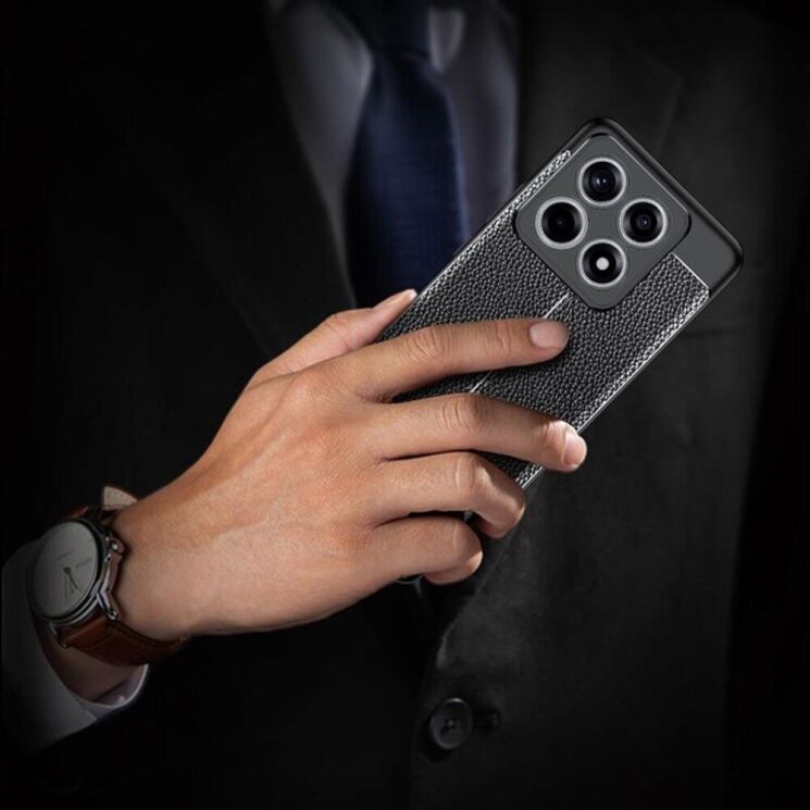 Защитный чехол Deexe Leather Cover для Xiaomi 14T Pro - Black: фото 6 из 6