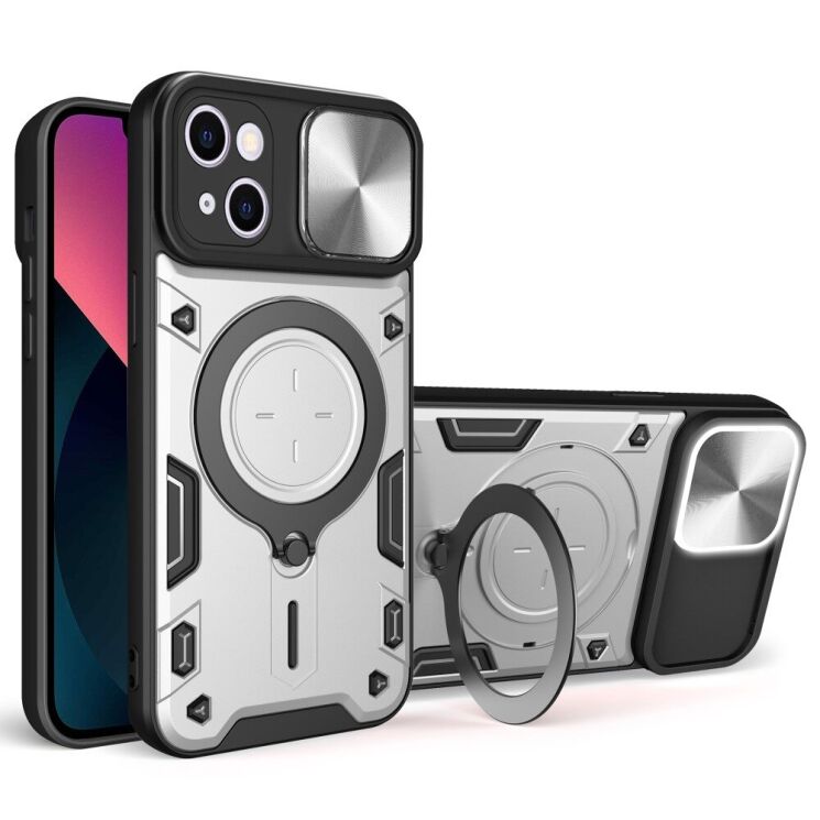 Защитный чехол Deexe Magnetic Space для Apple iPhone 13 - Silver: фото 1 из 8