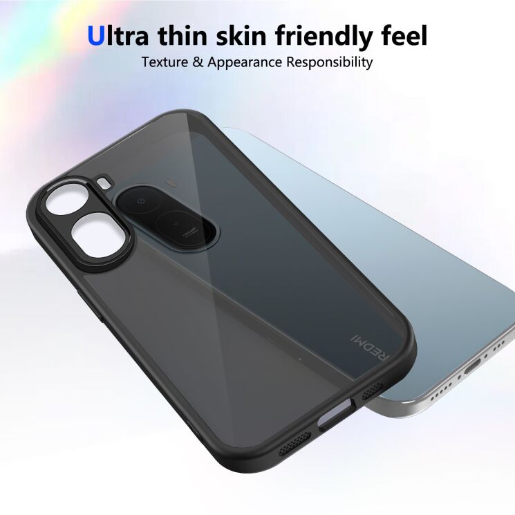 Защитный чехол Deexe Matte Skin для Xiaomi Redmi A7 Pro - Transparent Black: фото 3 из 8