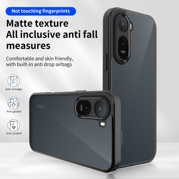 Защитный чехол Deexe Matte Skin для Xiaomi Redmi A7 Pro - Transparent Black: фото 6 из 8
