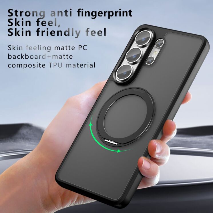 Защитный чехол Deexe Matte Skin Kickstand with MagSafe для Samsung Galaxy S24 Ultra (S928) - Black: фото 10 из 13