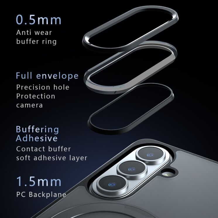 Защитный чехол Deexe Matte Skin Kickstand with MagSafe для Samsung Galaxy S24 Ultra (S928) - Black: фото 12 из 13