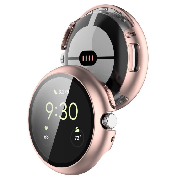 Защитный чехол Deexe Protective Frame для Google Pixel Watch / Watch 2 - Rose Gold: фото 5 из 8
