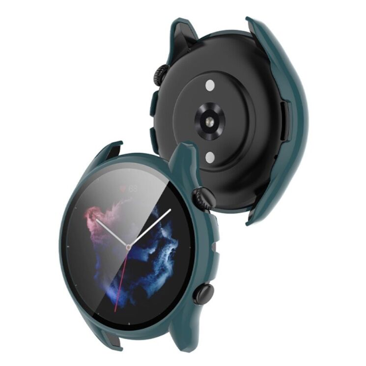Захисний чохол Deexe Protective Frame для Xiaomi Amazfit GTR 3 / GTR 3 Pro - Blackish Green: фото 2 з 9
