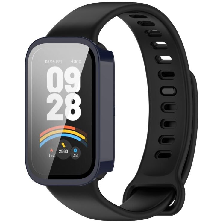 Защитный чехол Deexe Protective Frame для Xiaomi Mi Smart Band 9 Active / Redmi Band 3 - Dark Blue: фото 5 из 7