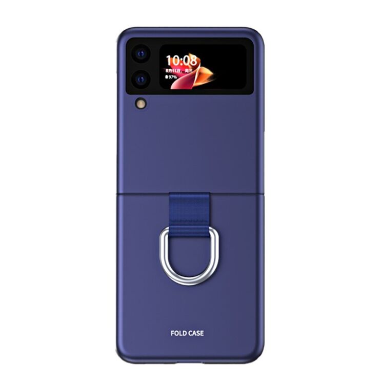 Защитный чехол Deexe Ring Case для Samsung Galaxy Flip 3 - Sapphire: фото 2 из 10