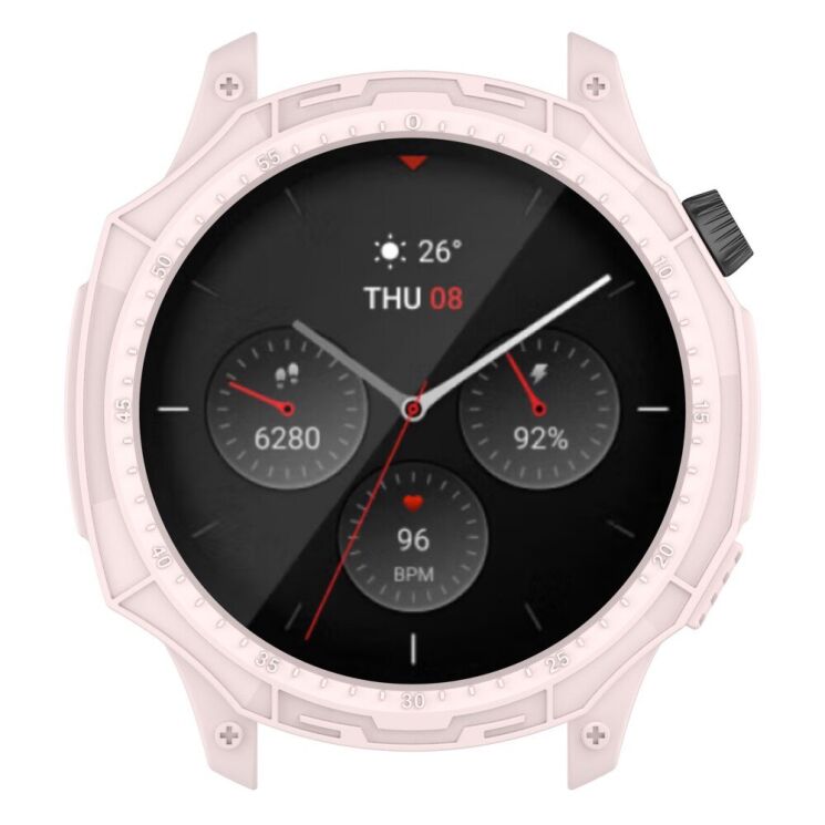 Защитный чехол Deexe Rugged Frame для Xiaomi Amazfit GTR 4 - Light Pink: фото 4 из 8