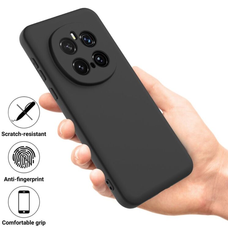 Защитный чехол Deexe Silicone Case для Honor Magic 7 Pro - Black: фото 2 из 8