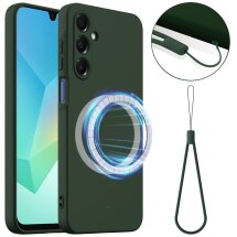 Защитный чехол Deexe Silicone Case with MagSafe для Samsung Galaxy A26 (A266) - Dark Green: фото 1 из 8