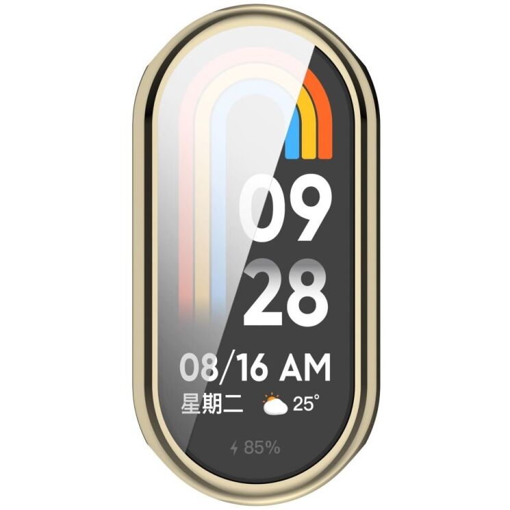 Защитный чехол Deexe Silicone Frame для Xiaomi Mi Smart Band 8 / 9 - Gold: фото 6 из 8