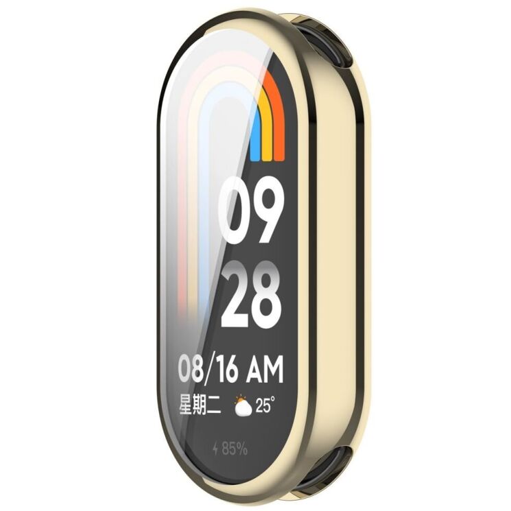 Защитный чехол Deexe Silicone Frame для Xiaomi Mi Smart Band 8 / 9 - Gold: фото 2 из 8