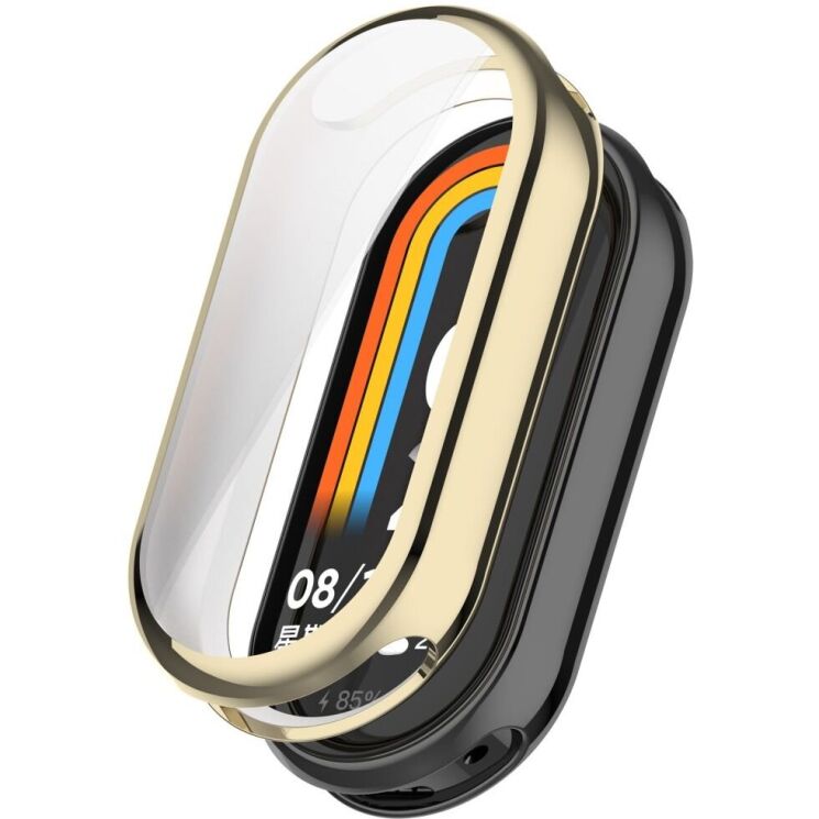 Защитный чехол Deexe Silicone Frame для Xiaomi Mi Smart Band 8 / 9 - Gold: фото 1 из 8