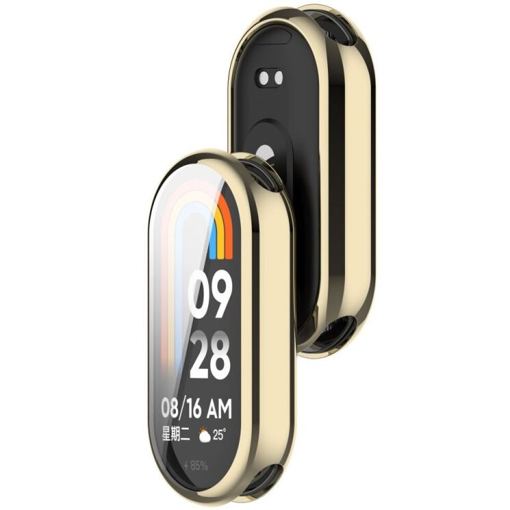 Защитный чехол Deexe Silicone Frame для Xiaomi Mi Smart Band 8 / 9 - Gold: фото 3 из 8