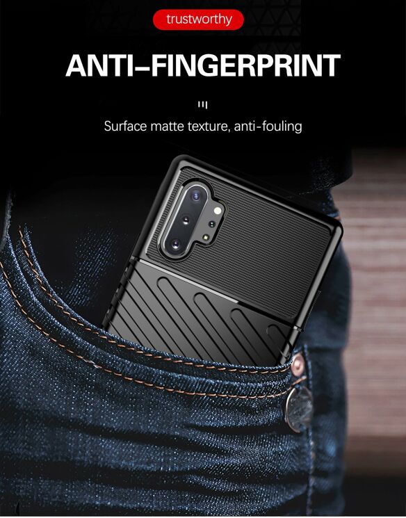 Захисний чохол Deexe Thunder Series для Samsung Galaxy Note 10+ (N975) - Black: фото 11 з 12