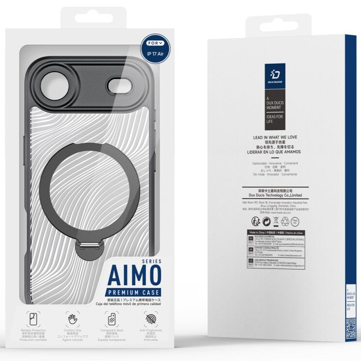 Защитный чехол DUX DUCIS Aimo Mag Series with Folding Stand для Apple iPhone 17 Air - Black: фото 9 из 9