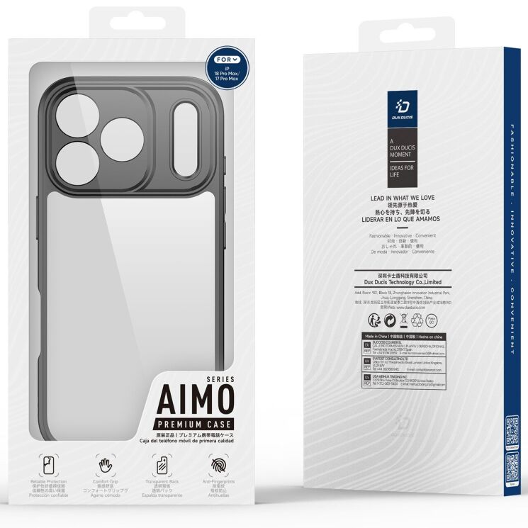 Захисний чохол DUX DUCIS Aimo Series (Clear) для iPhone 18 Pro Max - Black: фото 9 з 10