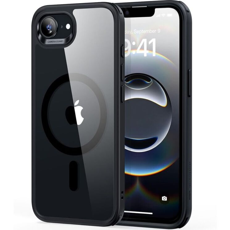 Защитный чехол ESR Classic Hybrid MagSafe для Apple iPhone 16e - Transparent Black: фото 1 из 7