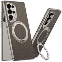Защитный чехол GKK Fabric Magnetic для Samsung Galaxy S26 Ultra - Brown: фото 1 из 7