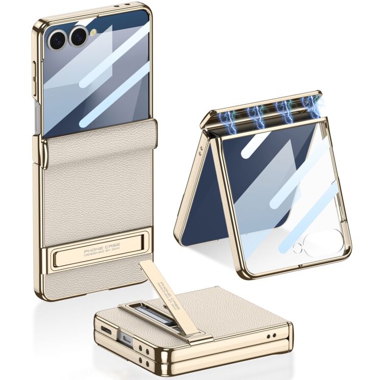 Защитный чехол GKK Hinge Stand для Samsung Galaxy Flip 7 - Titanium Grey: фото 1 из 9
