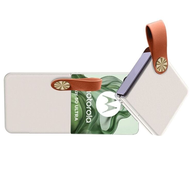 Защитный чехол GKK Strap Kickstand для Motorola Razr 50 Ultra - White: фото 2 из 6