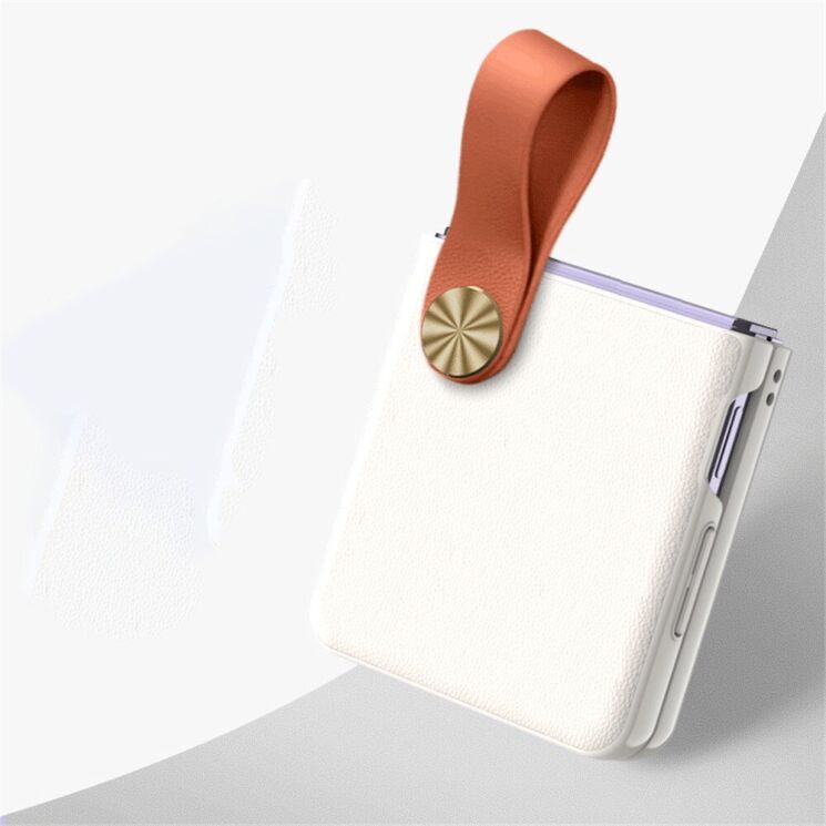 Защитный чехол GKK Strap Kickstand для Motorola Razr 50 Ultra - White: фото 4 из 6