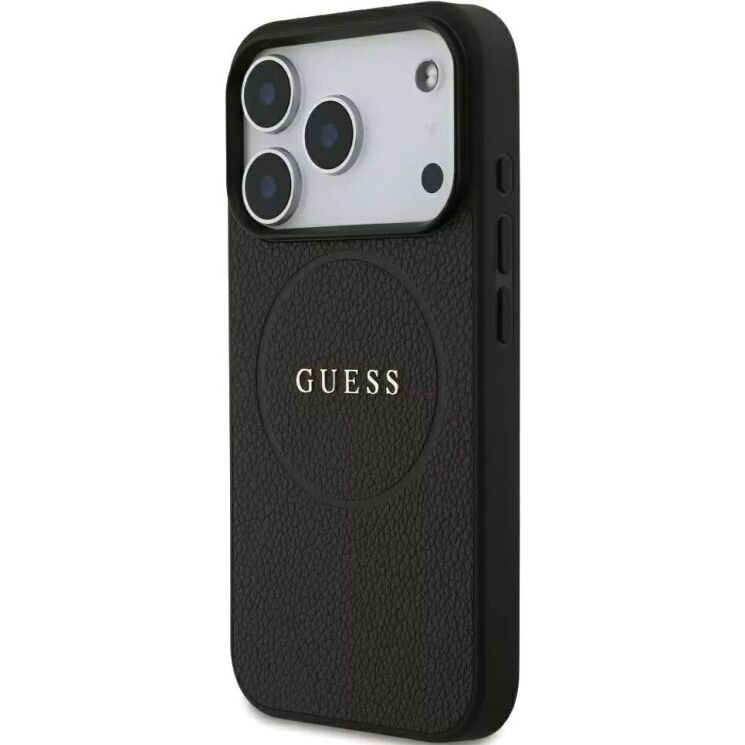 Захисний чохол Guess Grained Gold Ring MagSafe для iPhone 18 Pro / 17 Pro (GUHMP18LPGHSMMK) - Black (423751B) Захисний чохол Guess Grained Gold Ring MagSafe для iPhone 18 Pro / 17 Pro (GUHMP18LPGHSMMK) - Black: фото 4 з 7