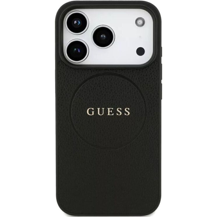Захисний чохол Guess Grained Gold Ring MagSafe для iPhone 18 Pro / 17 Pro (GUHMP18LPGHSMMK) - Black (423751B) Захисний чохол Guess Grained Gold Ring MagSafe для iPhone 18 Pro / 17 Pro (GUHMP18LPGHSMMK) - Black: фото 2 з 7
