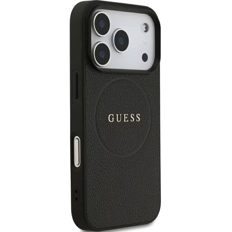 Захисний чохол Guess Grained Gold Ring MagSafe для iPhone 18 Pro / 17 Pro (GUHMP18LPGHSMMK) - Black (423751B) Захисний чохол Guess Grained Gold Ring MagSafe для iPhone 18 Pro / 17 Pro (GUHMP18LPGHSMMK) - Black: фото 3 з 7