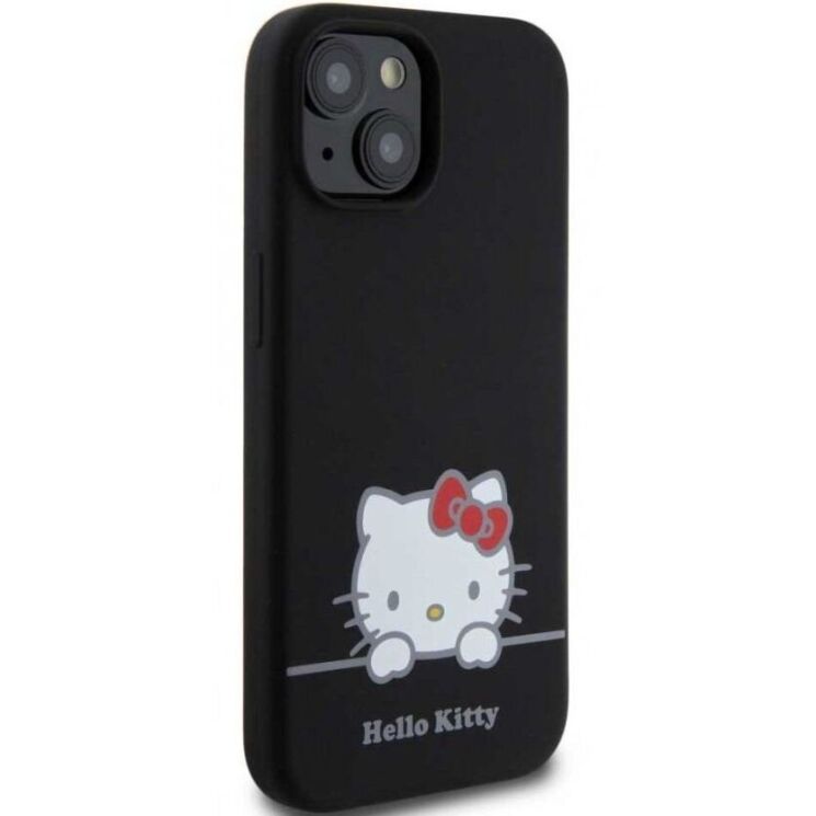 Захисний чохол Hello Kitty Liquid Silicone для Apple iPhone 15 - Black: фото 4 з 7