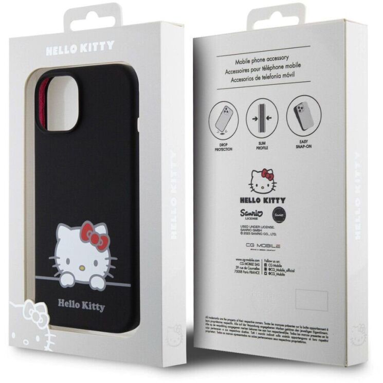 Захисний чохол Hello Kitty Liquid Silicone для Apple iPhone 15 - Black: фото 7 з 7