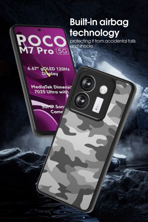 Захисний чохол IBMRS Military для Xiaomi Poco M7 Pro - Artistic Camouflage: фото 4 з 7