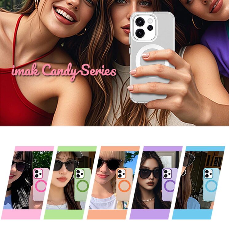 Защитный чехол IMAK Candy Series Magnetic для OPPO Reno 15 Pro - Red: фото 7 из 9