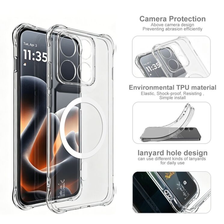 Захисний чохол IMAK Space Shield MagSafe для Motorola Edge 70 Pro - Transparent: фото 10 з 11