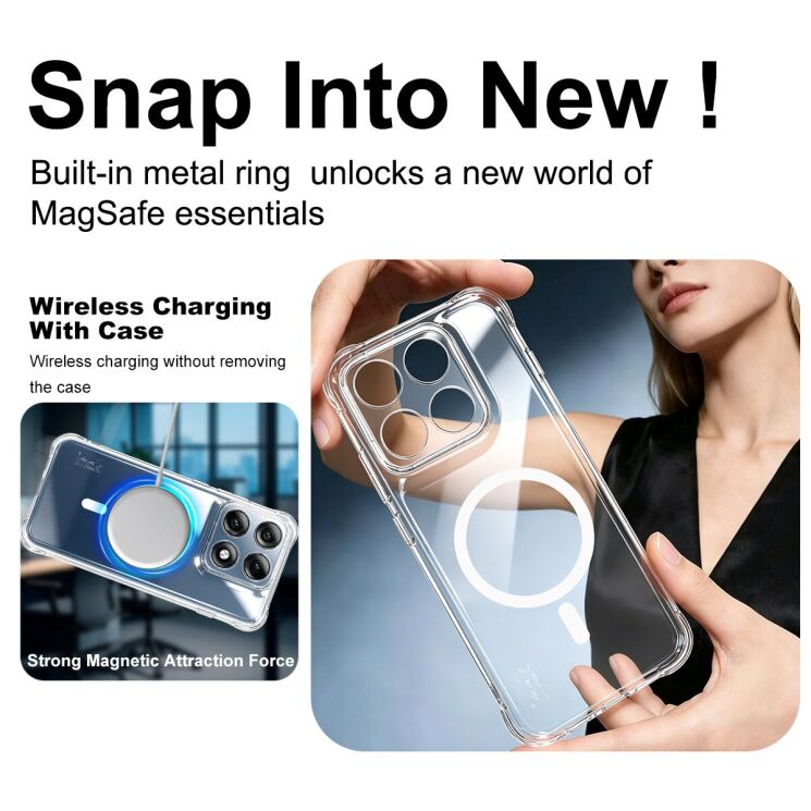 Захисний чохол IMAK Space Shield MagSafe для Motorola Edge 70 Pro - Transparent: фото 8 з 11