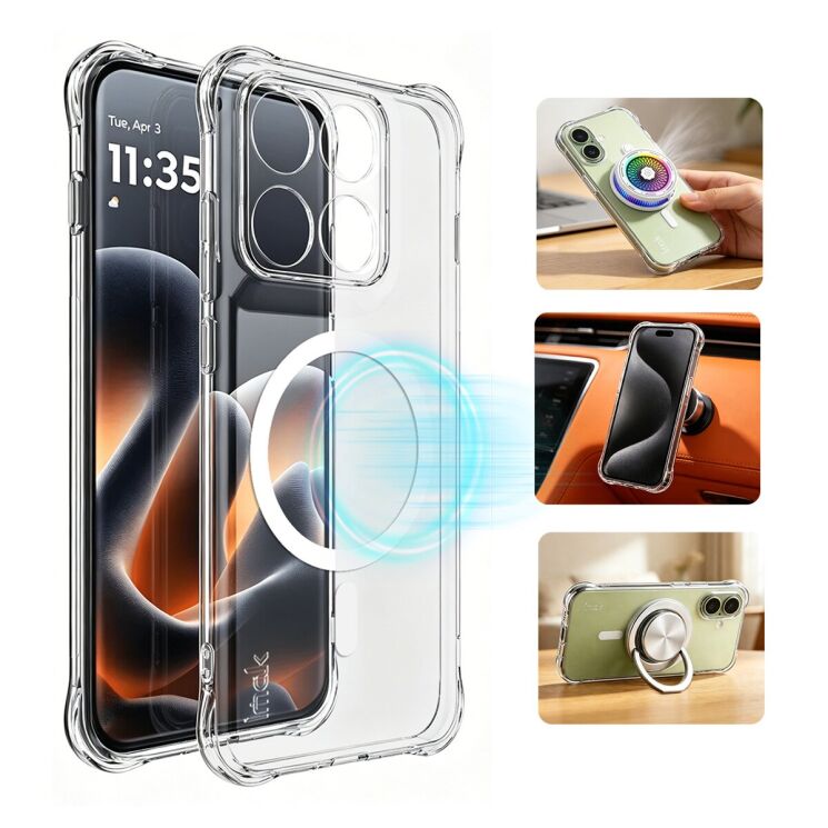 Захисний чохол IMAK Space Shield MagSafe для Motorola Edge 70 Pro - Transparent: фото 3 з 11