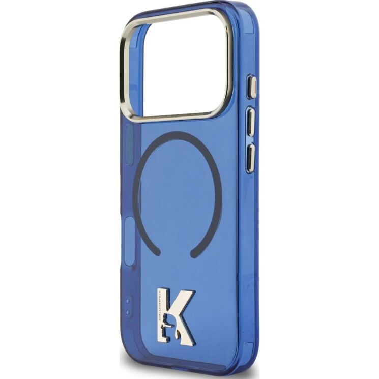 Защитный чехол Karl Lagerfeld IML K Head Logo MagSafe для iPhone 17 Pro Max (KLHMP17X5HTMKHDB) - Blue: фото 6 из 8