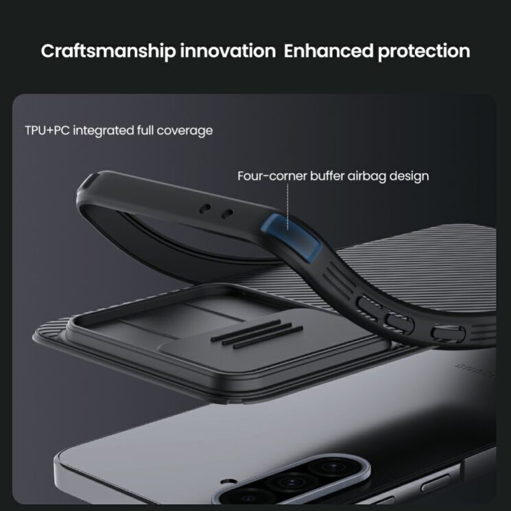 Защитный чехол NILLKIN CamShield Pro для Samsung Galaxy A36 (A366) - Black: фото 8 из 14