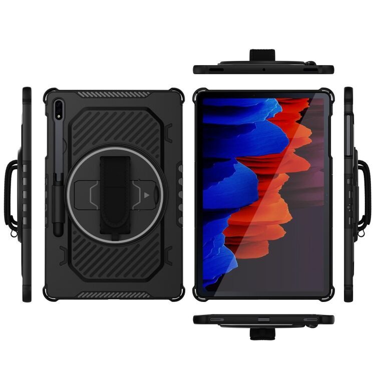 Защитный чехол Reframe Kickstand Strap для Samsung Galaxy Tab S7 FE / S7 Plus / S8 Plus / S9 Plus (T730/736/800/806/970/975/810/816) - Black: фото 7 из 19