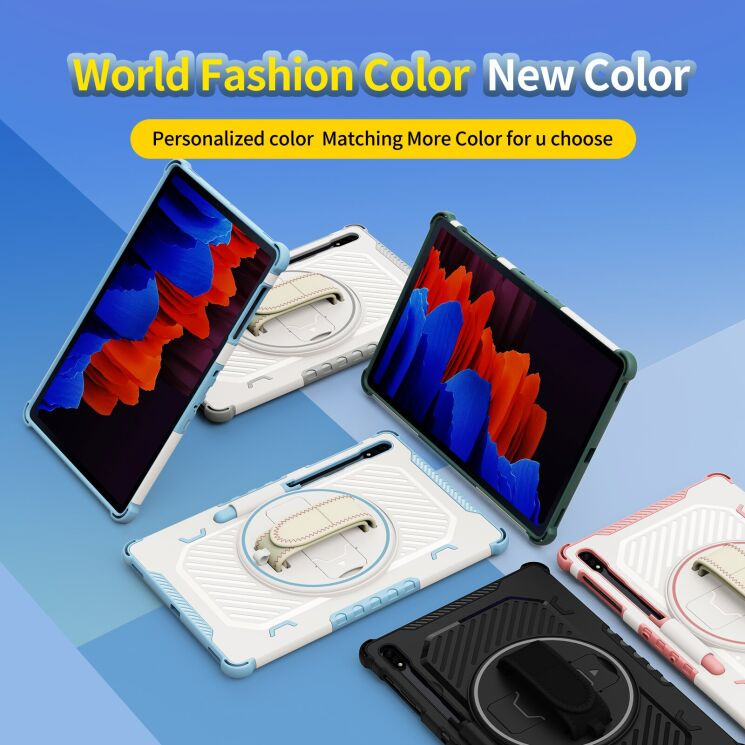 Защитный чехол Reframe Kickstand Strap для Samsung Galaxy Tab S7 FE / S7 Plus / S8 Plus / S9 Plus (T730/736/800/806/970/975/810/816) - Green: фото 18 из 19