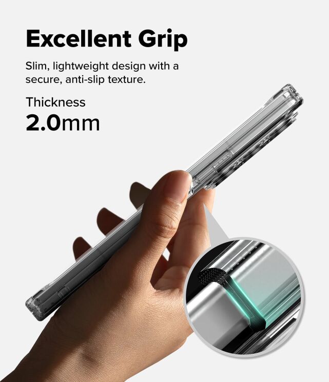 Защитный чехол Ringke Fusion Magnetic (FF) для Samsung Galaxy Fold 8 Ultra (8800328819283) - Clear: фото 7 из 20