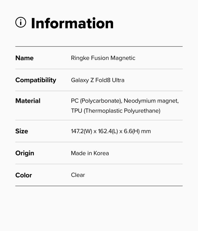 Защитный чехол Ringke Fusion Magnetic (FF) для Samsung Galaxy Fold 8 Ultra (8800328819283) - Clear: фото 20 из 20