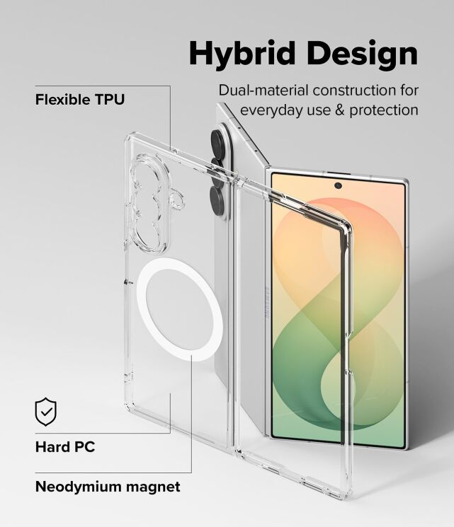 Защитный чехол Ringke Fusion Magnetic (FF) для Samsung Galaxy Fold 8 Ultra (8800328819283) - Clear: фото 10 из 20