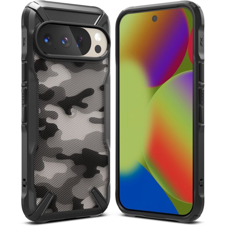 Защитный чехол Ringke Fusion X Design для Google Pixel 10 / 10 Pro (8800293857075) - Camo Black: фото 1 из 15