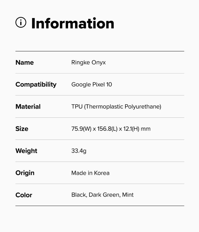 Захисний чохол Ringke Onyx для Google Pixel 10 (8800293857327) - Black: фото 14 з 14